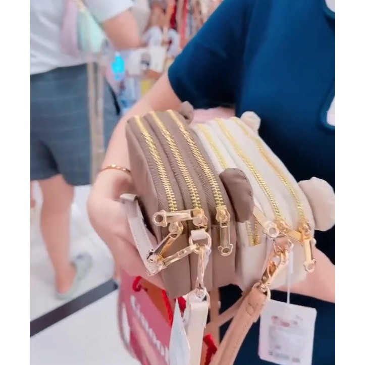 GUOO BEAR กระเป๋าสะพาย3ช่องซิป มีสายคล้องมือ 7นิ้ว ผ้าไนลอน น้ำหนักเบารุ่น GO-2027 - รูปที่ 5