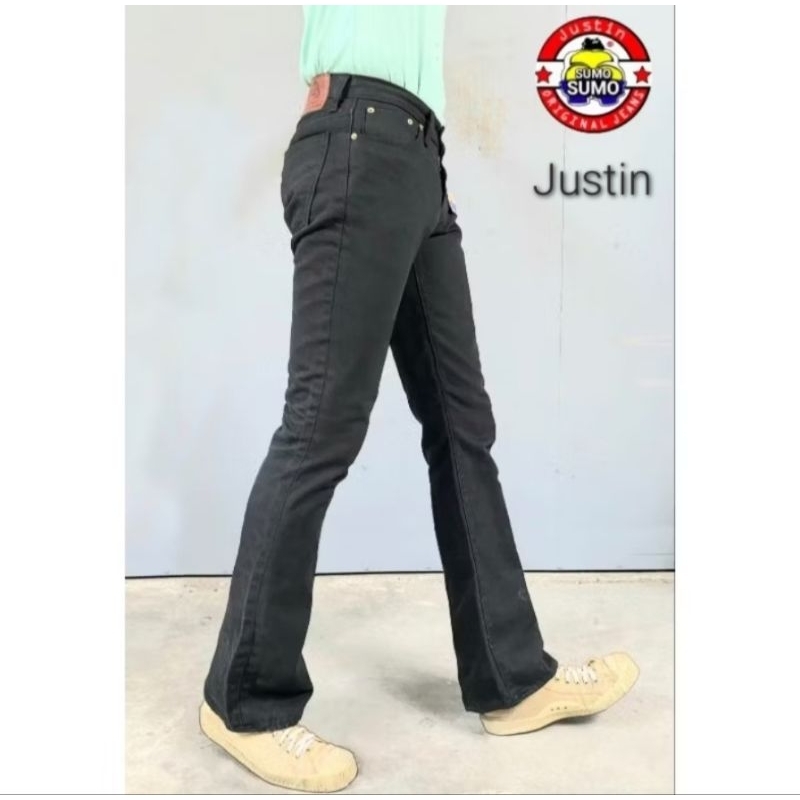 Justin denim,ขาม้าดำ,เป้าซิป,15oz มีใบรับประกันของแท้100%