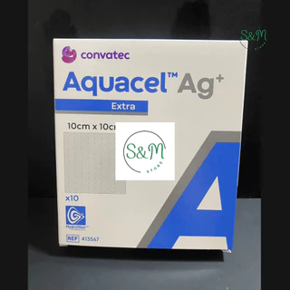 ยกกล่อง 10 ชิ้นถูกกว่า❗️ Aquacel Ag+Extra 🩹แผ่นแปะแผลกดทับ แผลเบาหวาน แผลติดเชื้อ 10X10cm 🚚