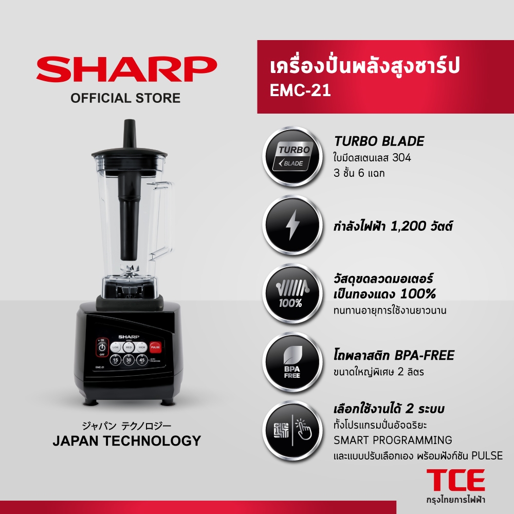 SHARP เครื่องปั่นพลังสูงชาร์ป EMC-21