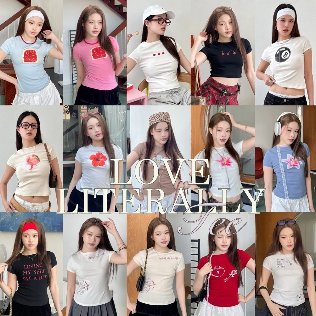 Choosedress A1994 Love Literally Tee เสื้อยืดคอกลมแขนสั้น วาเลนไทน์