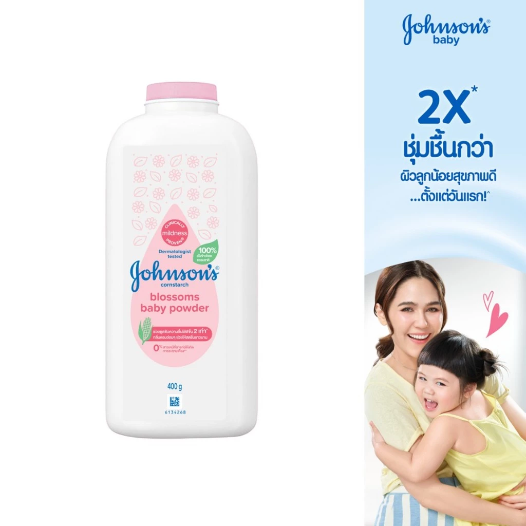 จอห์นสัน แป้งเด็ก คอร์นสตาร์ช บลอสซั่ม เบบี้ พาวเดอร์ 400 ก. Johnson's Baby Cornstarch Blossom Powder 400 g.