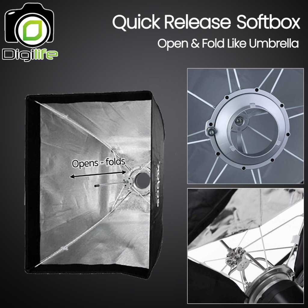 Godox Softbox SB-GUSW 60*60 cm. Quick Release Quad Softbox With Grid ( Bowen Mount ) / Digilife Thailand