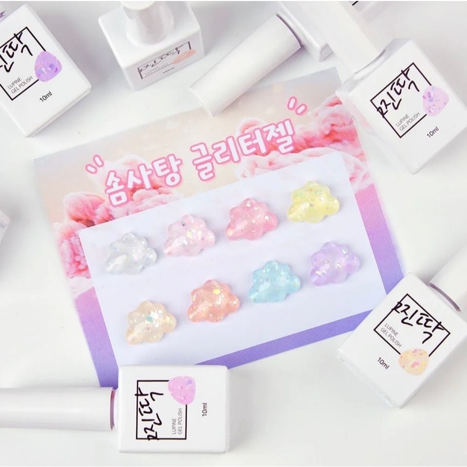 LUP004 สีกลิตเตอร์เกาหลี Cotton Candy 8 สี