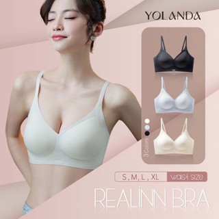 Yolanda เสื้อในไร้โครง บราไร้โครง ไร้ตะเข็บ ฟองน้ำถอดได้ แถบ…