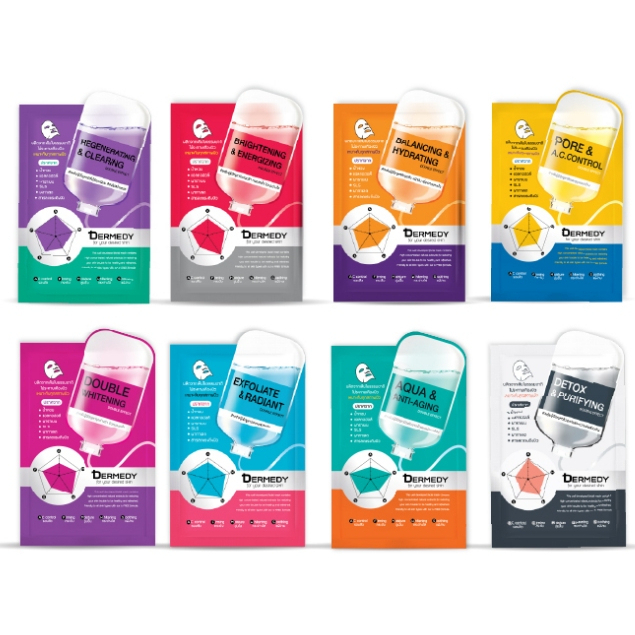 (1 ชิ้น) DERMEDY DOUBLE EFFECT MASK เดอร์มีดี ดับเบิ้ล เอฟเฟกต์ มาสก์ 25g. มาสก์บำรุงผิวสองเท่า