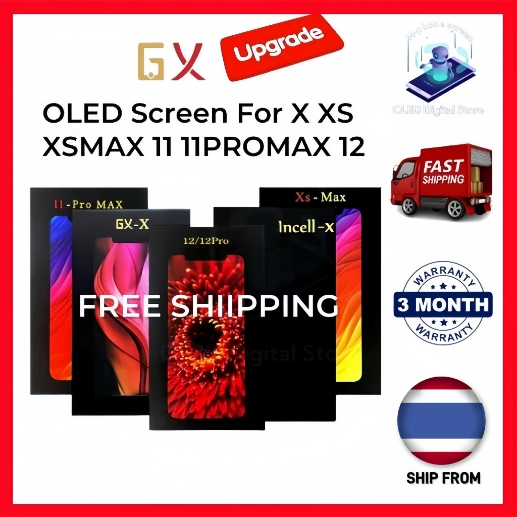 GX Oled หน้าจอสัมผัส LCD แบบเปลี่ยน สําหรับ X XS XsMax 11Pro xr 11 11 promax 12mini 12 12pro 12 prom