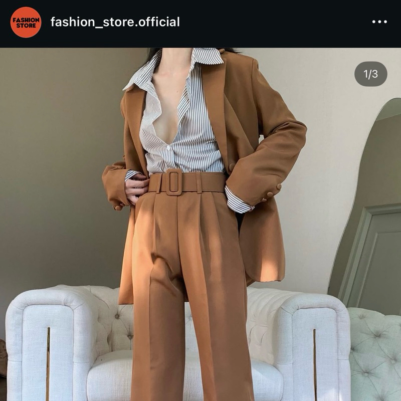 [ส่งต่อ] Cosy pants Fashion_store สีน้ำตาลS