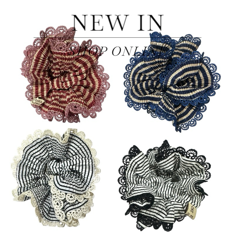 ยางรัดผมสไตล์เกาหลี A one โดนัทลายทางสุดคูล ⭐️🦚