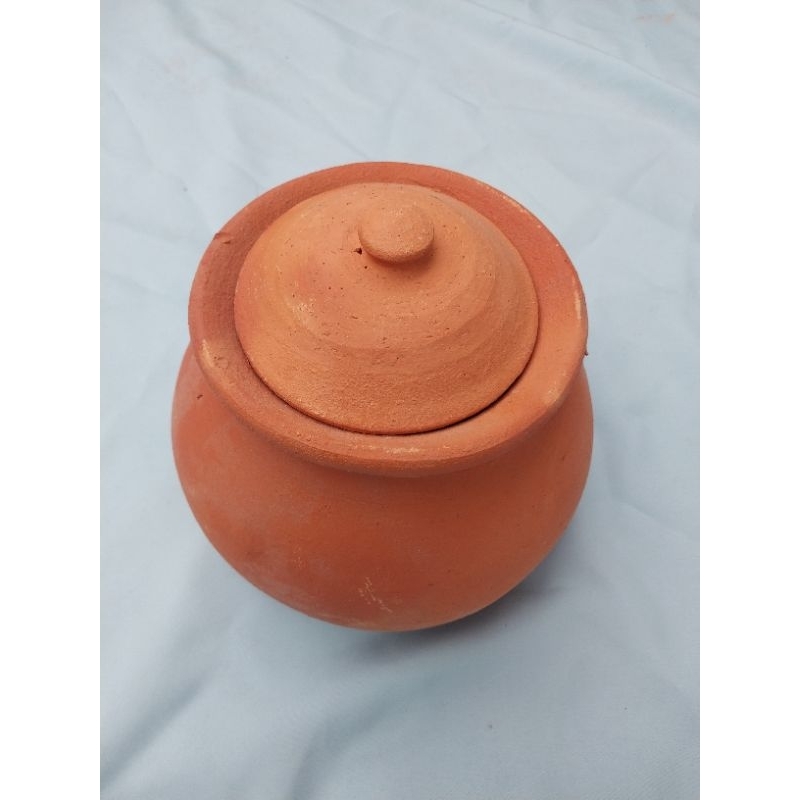 หม้อดินเผา หม้อดินเผาจิ้มจุ่ม พร้อมฝา ขนาดปากกว้าง 5 นิ้ว ก้นหม้อ 6นิ้ว - รูปที่ 5
