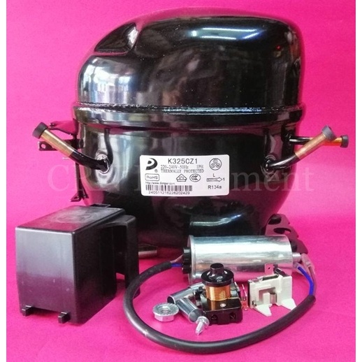 คอมเพรสเซอร์ ใหม่ มือหนึ่ง คอมตู้แช่ คอมตู้เย็น 3/8HP น้ำยา R134a อะไหล่ตู้เย็น K325CZ1