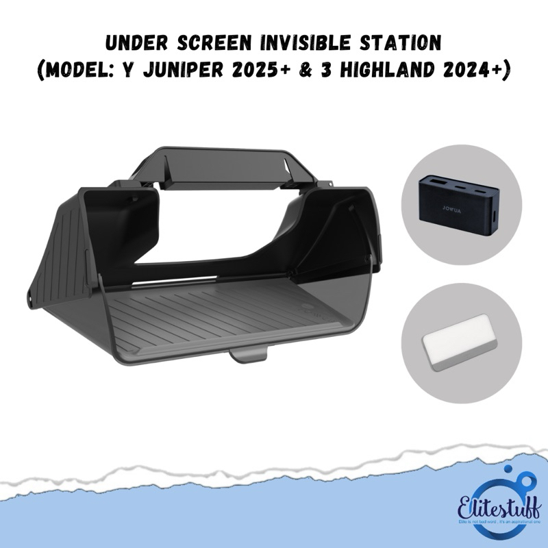 Jowua Under Screen Invisible Station for Tesla Model: 3 Highland (2024+)/ Y Juniper (2025+) - ฐานวาง