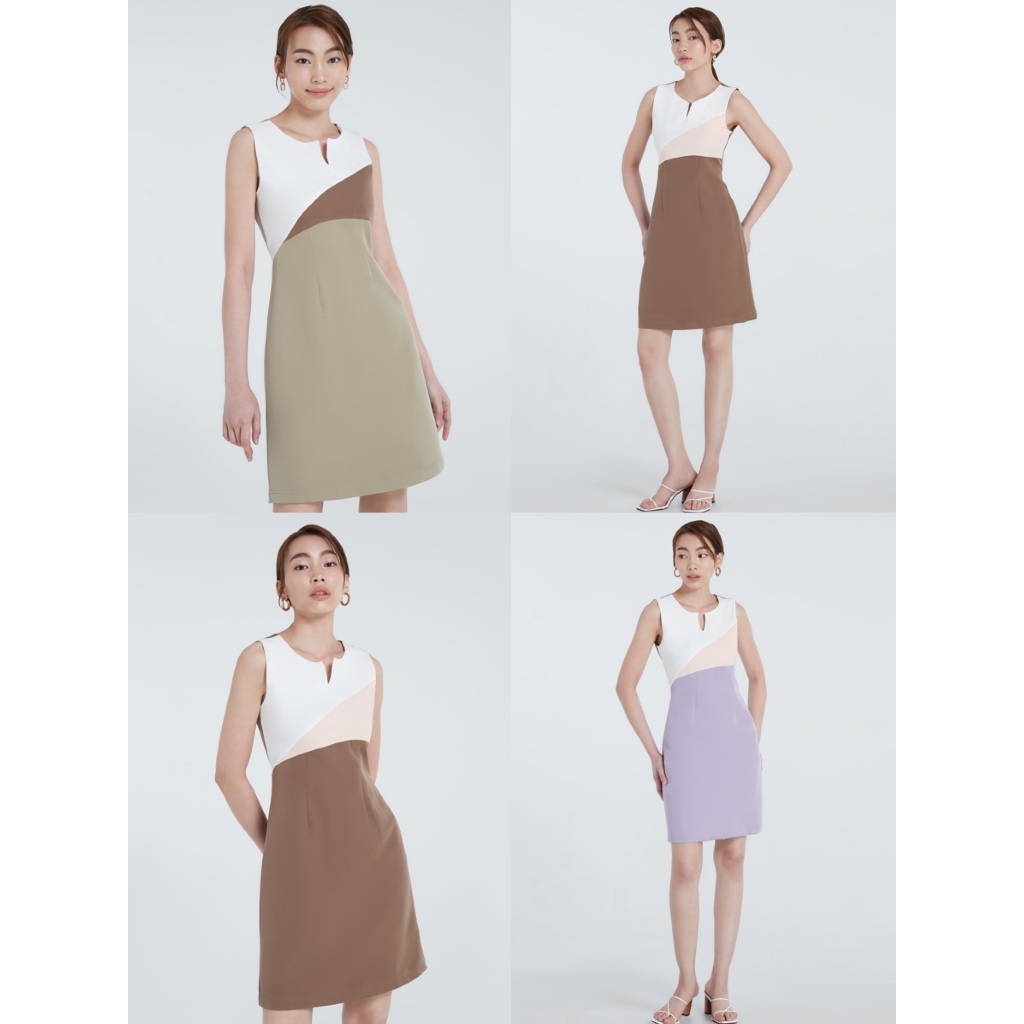 Jelly Dressing/ key dress เดรสเล่นสี ชุดเดรส ชุดทำงาน Dress แมชกันสุด A024