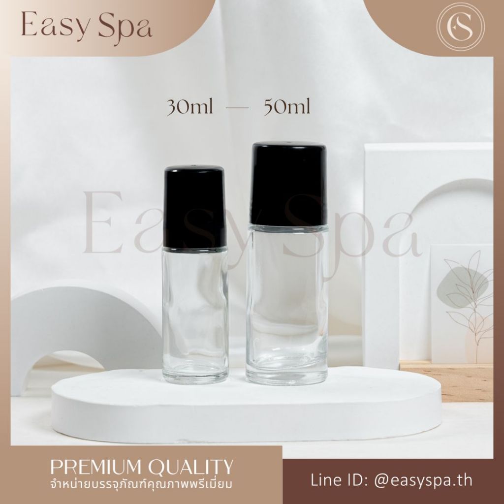 ขวดแก้วหนา ลูกกลิ้งหัวใหญ่ 20ml 30ml 50ml ขวดโรลออนใหญ่ ขวดน้ำมันนวด essential oil bottle aroma oil ขวดลูกกลิ้งสมุนไพร
