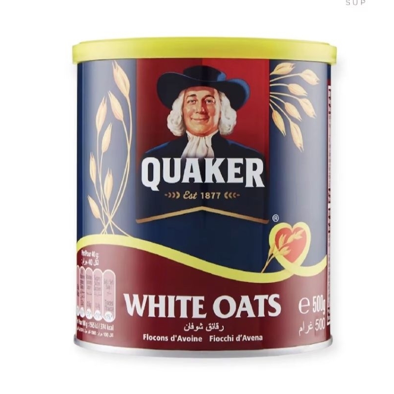 Quaker White Oats 500g ข้าวโอ๊ตขาว Quaker 500 กรัม เกล็ดข้าวโอ๊ต