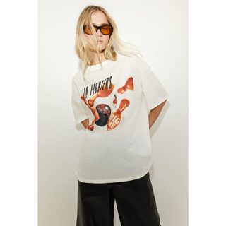 H&M(เอชแอนด์เอ็ม) เสื้อยืดพิมพ์ลายแบบโอเวอร์ไซส์ ผู้หญิง 125…