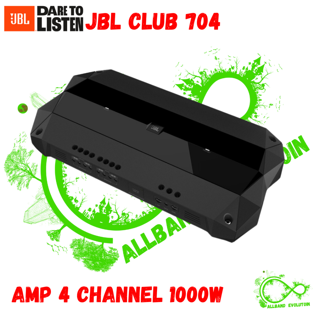 PowerAmp JBL รุ่น CLUB-704 เพาเวอร์แอมป์ 4ชาแนล 1000W สีดำ CLUBSERIES ampติดรถยนต์