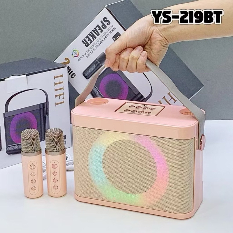 YS-203 /Ys219  ลำโพงบลูทูธ พร้อมไมโครโฟนไร้สาย 2ตัว สำหรับเด็กและผู้ใหญ่งานวันเกิดที่บ้าน