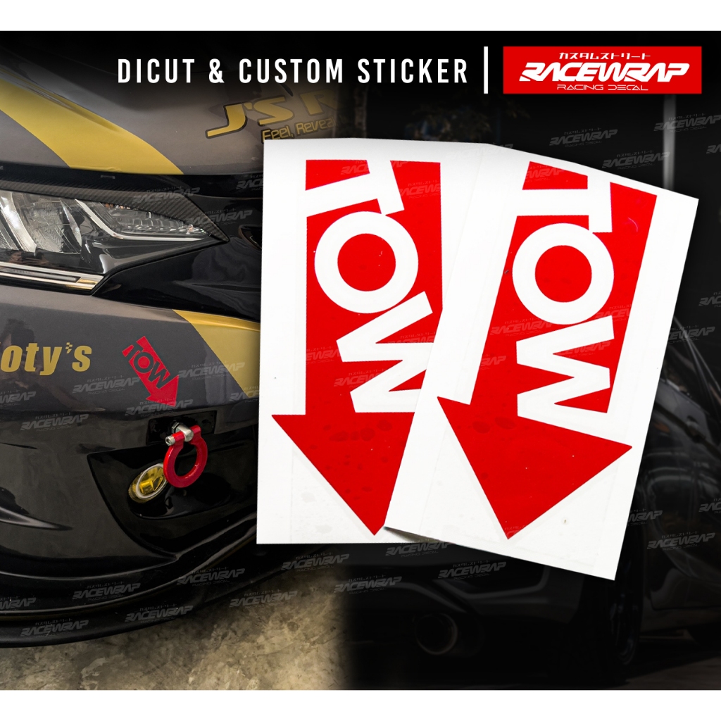 สติกเกอร์ลูกศรชี้ตำแหน่งหูลาก TOW HOOK V2 ติดหูลาก TOW HOOK STICKER DECAL V2