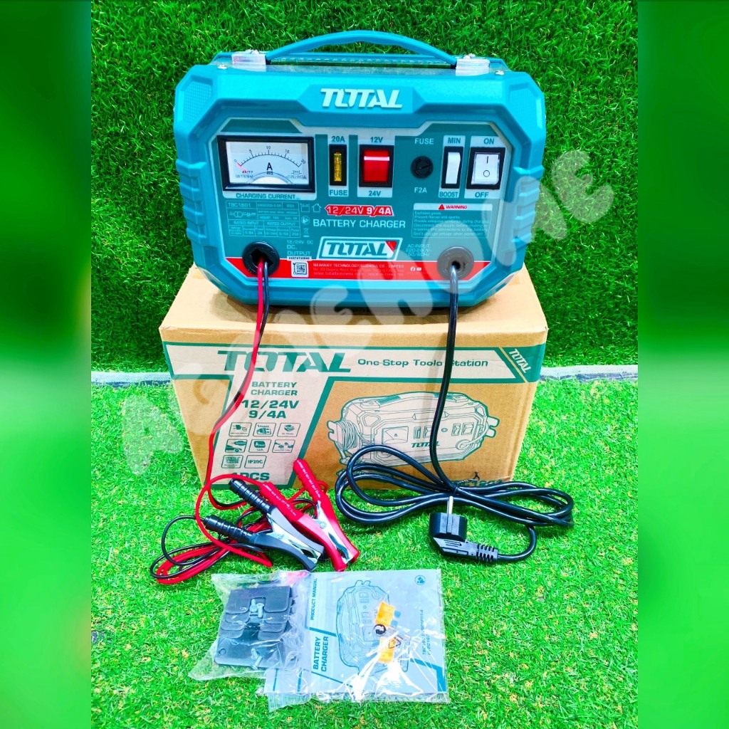 TOTAL เครื่องชาร์จแบตเตอรี่ รุ่น TBC1601 (12V / 24V) Battery Charger 220V. ตู้ชาร์จ แบตเตอรี่ สตาร์ทเตอร์