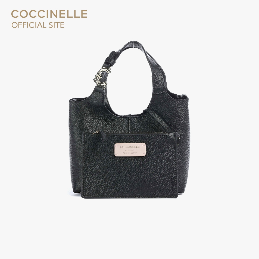 COCCINELLE กระเป๋าถือผู้หญิง รุ่น C-EASY MINI TOP HANDLE BAG 580101 สี NOIR