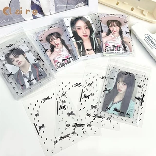 COD 50pcs ถุงแก้วฝากาว ถุงฝากาว ซองพลาสติกใส ถุงใส่เฟรมการ์ด ซองใส่เฟรมการ์ด ซองใส่การ์ด ลายดาว Claire