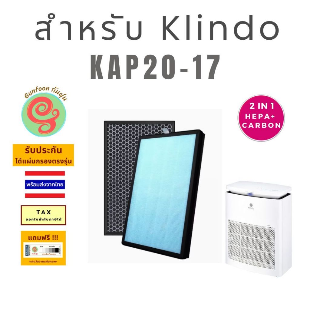 KLINDO แผ่นกรอง เครื่องฟอกอากาศ KAP20SP-17 ไส้กรองอากาศ รุ่น KAP20SP-18 ไส้กรองคลินโด้ แผ่นกรองฝุ่น kap