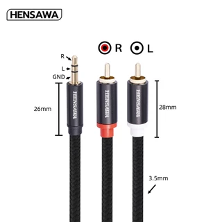 HENSAWA สายAUX 3.5mm to 2RCA สายสัญญาณเสียง AUX เข้า1ออก2 สายยาว 1M รุ่น AD106