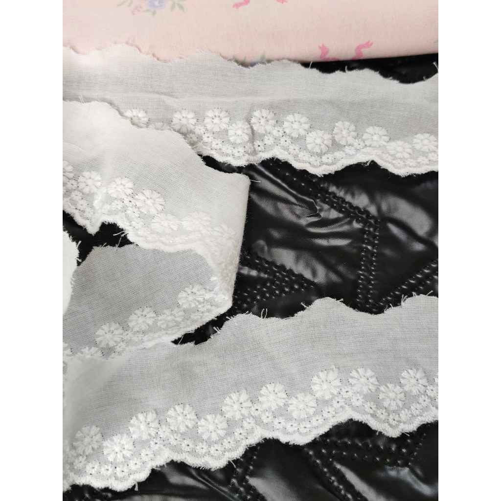 ผ้าคอตตอน 100% ผ้าคอตอนเกรดดี พรีเมี่ยม ไม่บาง ผ้าลูกไม้ตกแต่ง ลูกไม้ระบาย กุ๊น ลูกไม้ เสื้อผ้า ริบบิ้นลูกไม้ ริบบิ้น - รูปที่ 6