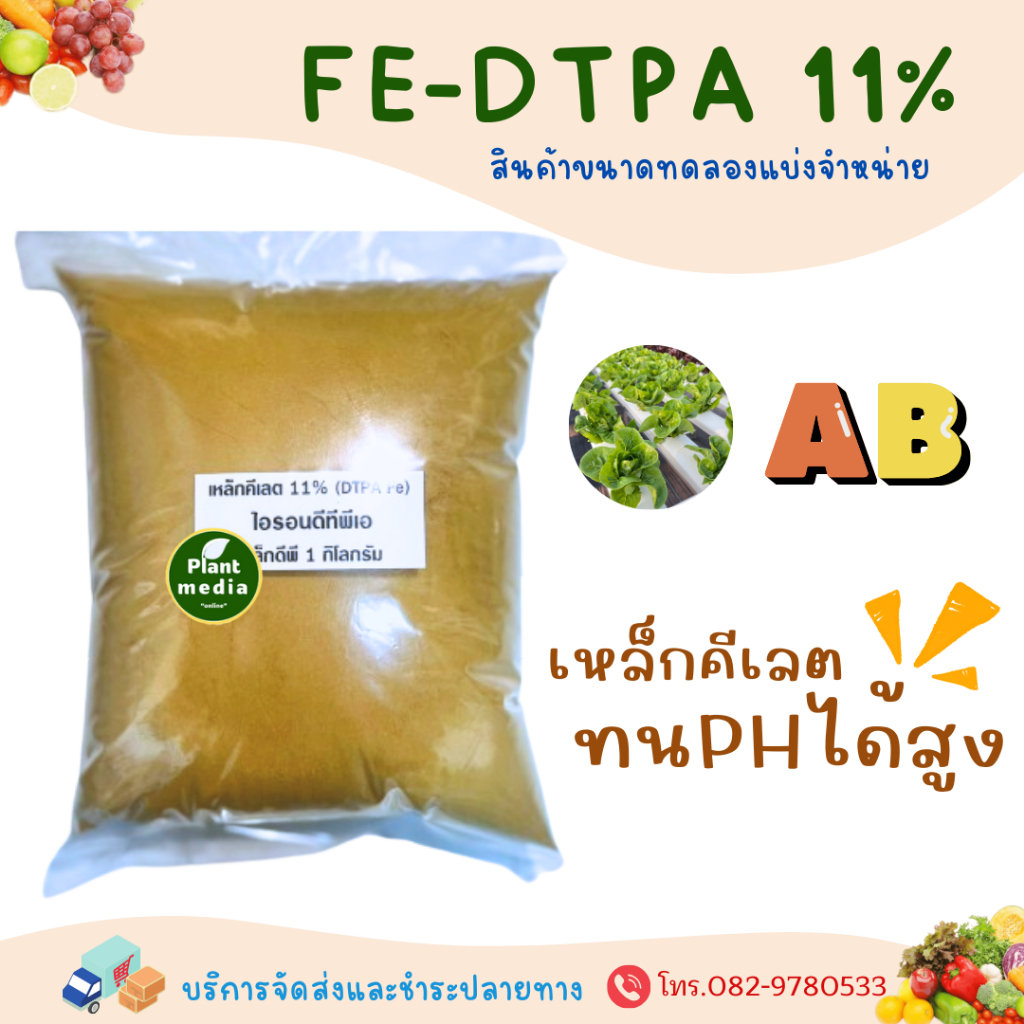 ผงจุลธาตุเหล็กคีเลตดีทีพีเอ 11% (DTPA FE 11%) เหล็กแดง (JackChem) บรรจุ 1 กิโลกรัม
