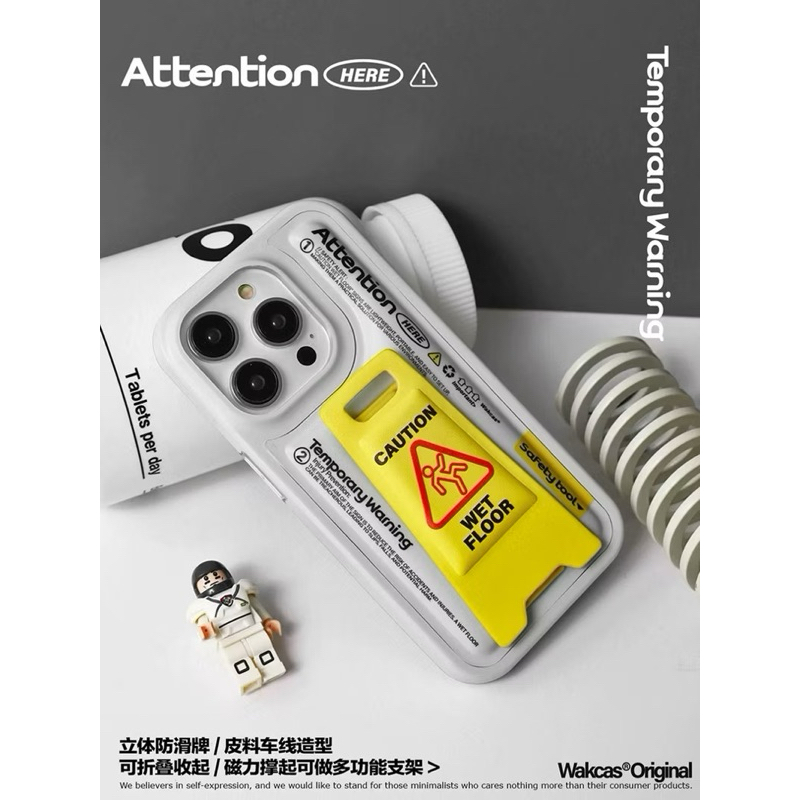 [✅พร้อมส่ง] 15 promax Caution⚠️wet floor💦เคสโทรศัพท์มือถือไอโฟนเท่มินิมอลเกาหลีน่ารัก