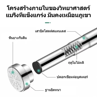 KEVE ราวผ้าม่าน ราวตากผ้า ราวยืดหดได้ สแตนเลส304 ราวม่านยืดไสลด์ ไม่ต้องเจาะ ราวตากผ้ายืดหดได้