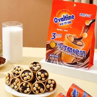 Ovaltine ไอติมโคนโอวัลติน cacao crunchy cone มีบิสกิตกรุบกรอบ อร่อยมาก ขนาด 76 กรัม พร้อมส่ง