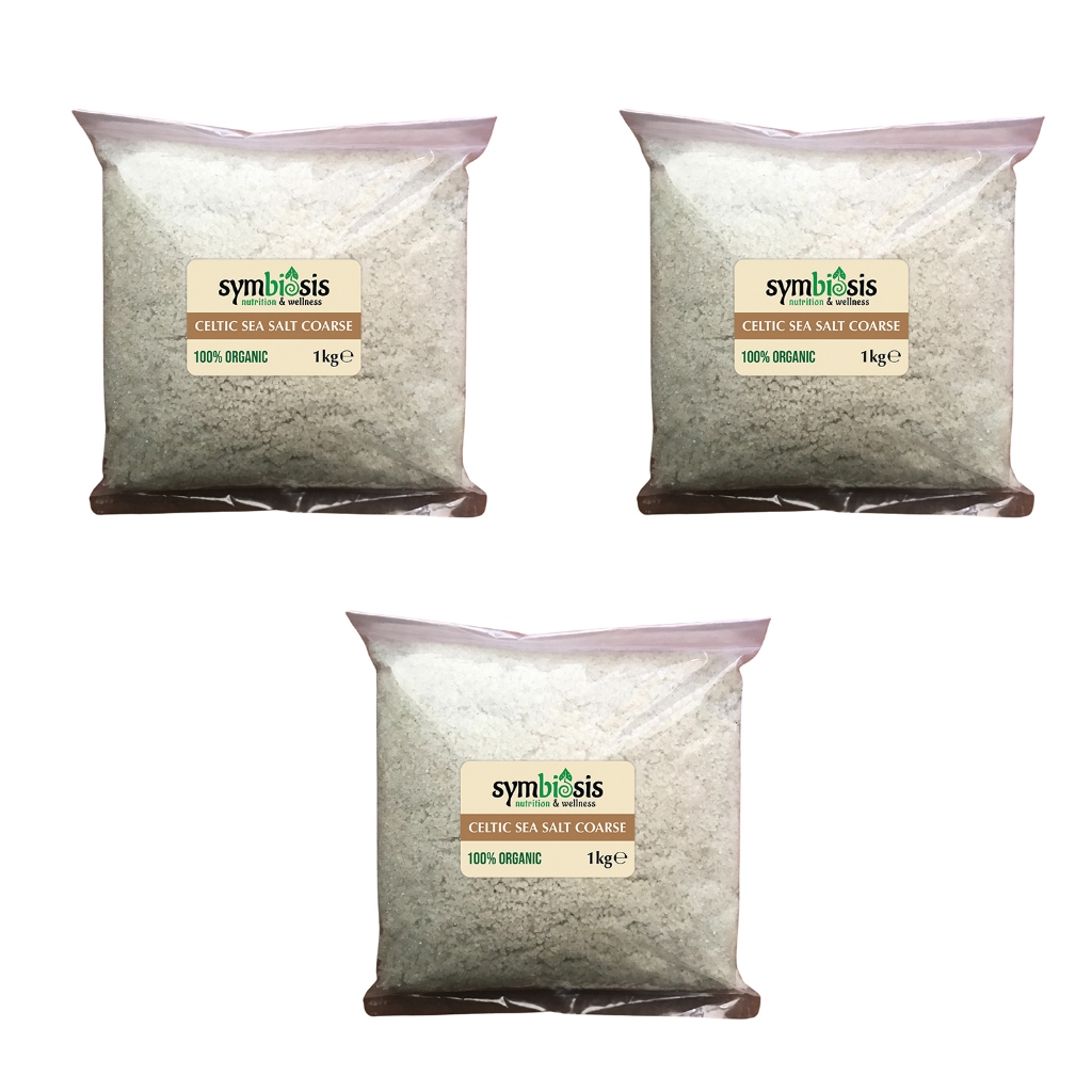 SYMBIOSIS - Celtic Sea Salt COARSE เกลือทะเลเซลติก. แบบเกล็ด 3Kg (1 Kg x 3 Bags)