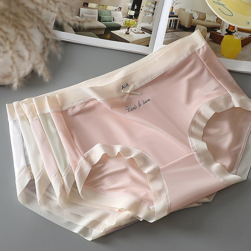 🧸💦Karola Bikinis⛱️🧸 #D13 แพ็ค 2 ตัว ส่งเร็ว 1-2 วัน กางเกงในผู้หญิงผ้าไหมน้ำแข็งแท้ 100% ผ้านิ่มลื่นมากใส่สบาย แต่งโบว์