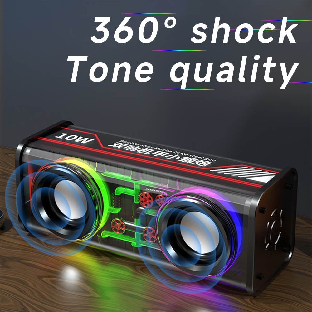 V8 ลำโพงบลูทูธ ลำโพงไร้สาย คุณภาพเสียงสูง ลำโพง แสงแห่งการหายใจ เสียงสเตอริโอ 3มิติ Black/White ระดับ ใช้ง่าย ส่งเร็วส่ง