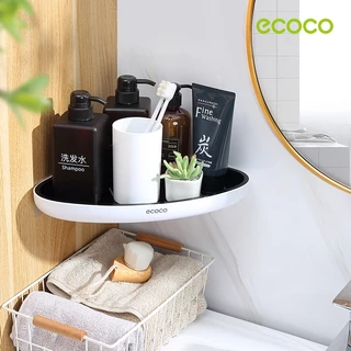 ecoco ชั้นวางของในห้องน้ำ ที่วางของในห้องน้ํา การออกแบบกลวง กันน้ำกันขึ้นรา ที่วางของเข้ามุมสามเเหลี่ยม รุ่น E2030