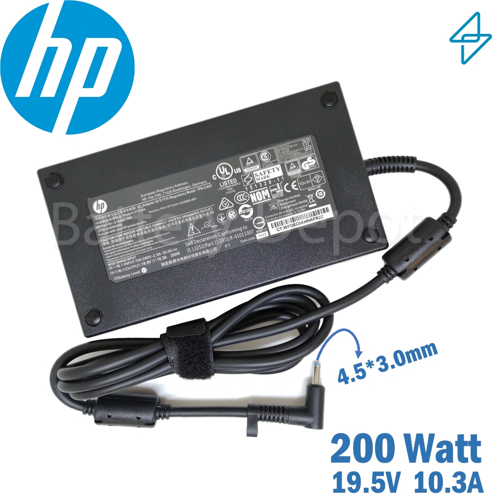 HP Adapter ของแท้ 19.5V/10.3A 200W หัวขนาด 4.5*3.0mm สายชาร์จ เอชพี อะแดปเตอร์, สายชาร์จ HP
