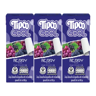 TIPCO Cool เบอร์รี่มิกซ์ ผสมน้ำผลไม้รวม 40% ขนาด 180 มล. แพ็ก X3 กล่อง