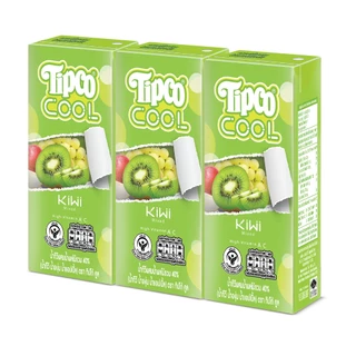 TIPCO Cool กีวี่ ผสมน้ำผลไม้รวม 40% ขนาด 180 มล. แพ็ก X3 กล่อง