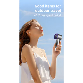 【สไตล์ใหม่】พัดลมพกพา Turbo Fan 100-Speed, USB พัดลมมือถือ Pocket Mini Fan Type-C ชาร์จเร็ว