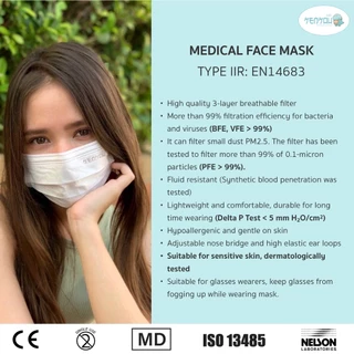 KENKOU Medical Face Mask - White หน้ากากอนามัยทางการแพทย์เคนโกะ สำหรับผู้ใหญ่ สีขาว