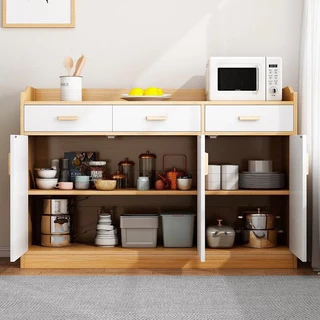 ตู้เก็บของอเนกประสงค์ เคาน์เตอร์ครัว ตู้ครัว Kitchen Cabinet วางไมโครเวฟเครื่องปรุง วัสดุไม้คุณภาพ
