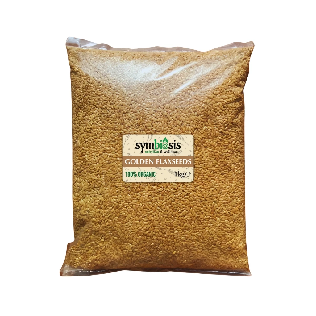 SYMBIOSIS - Organic/Bio Golden Flax Seeds เมล็ดแฟลกซ์ สีเหลืองทอง 1 Kg