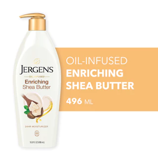 [แพ็ค2] เจอร์เกนส์ ออยล์-อินฟิวส์ เชีย บัตเตอร์ 496 มล. JERGENS OIL-INFUSED ENRICHING SHEA BUTTER 24-HOUR 496 ML