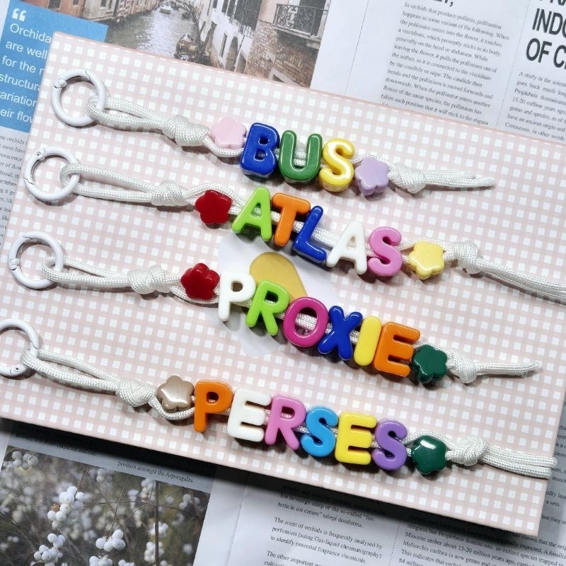 พร้อมส่งพวงกุญแจชื่อวง T-POP พวงกุญแจเชือกพาราคอร์ด BUS, ATLAS, PROXIE, PERSES