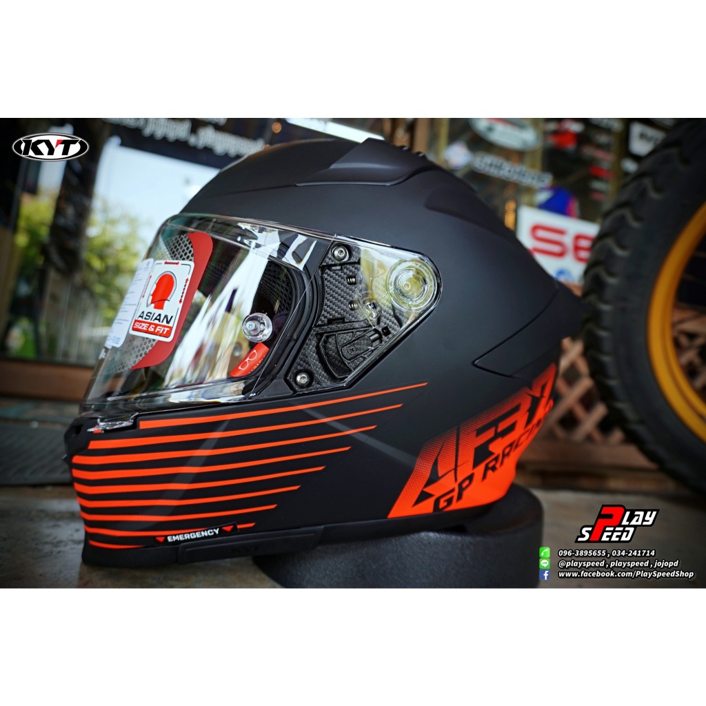 KYT Helmets STRIKER : AF37 LIVERY MATT BLACK RED