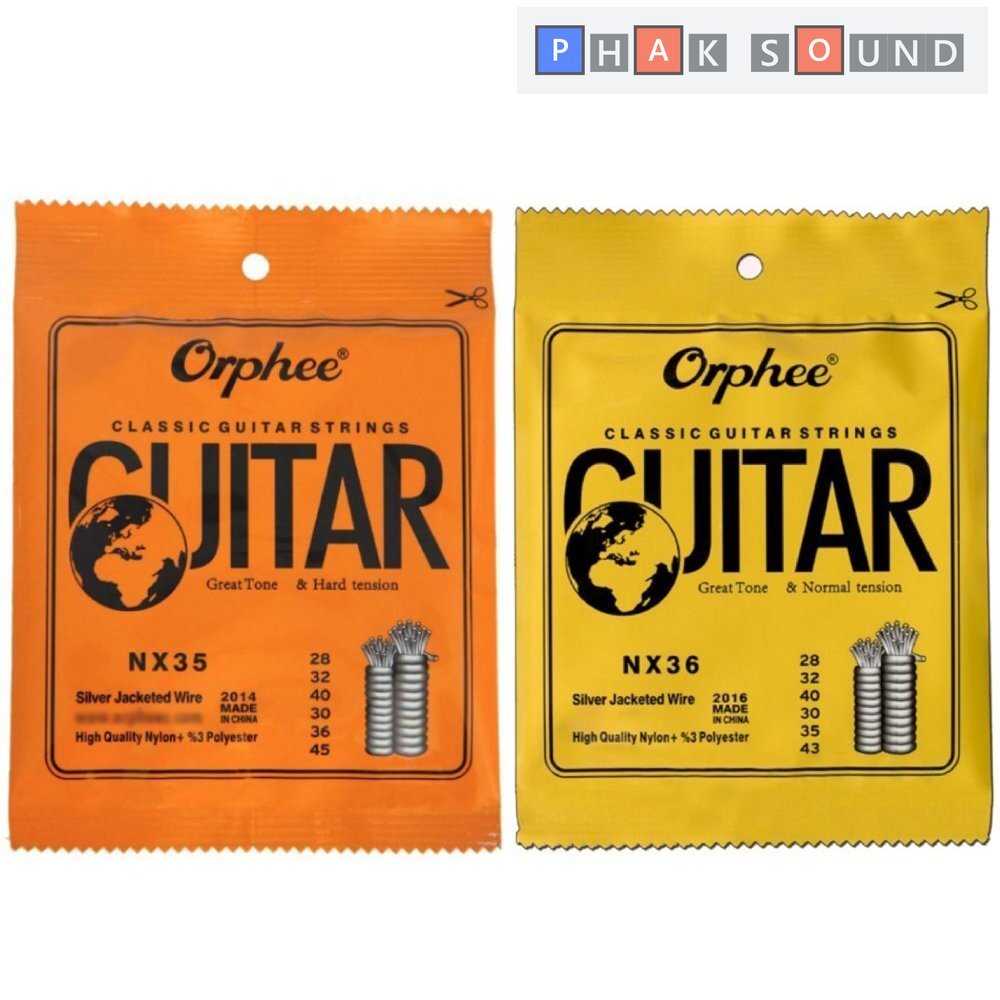Orphee NX35/NX36 สายกีต้าร์คลาสสิค ครบชุด 6 เส้น ราคาถูก ❶⓿⓿%