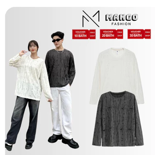 WS37 - เสื้อยืดแขนยาวผู้ชายดีไซน์ขาดแบบเฉพาะตัว M-2XL