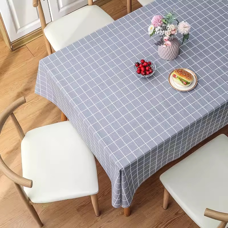 ผ้าปูโต๊ะ PVCกันน้ำ ผ้าคลุมโต๊ะอาหาร กันน้ำกันน้ำมัน 137*137/137*180cm ทำความสะอาดง่าย - รูปที่ 6